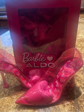 Aldo x Barbie Pink Clear Mule Heels